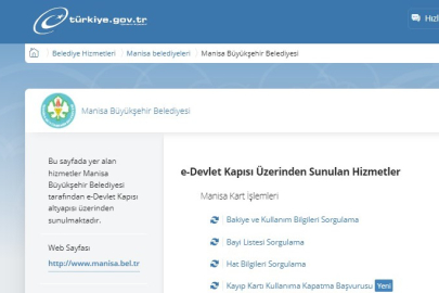 Manisa Kart’ın e-Devlet hizmetlerine bir yenisi daha eklendi