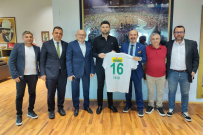 Bursaspor Başkanı Enes Çelik'e TSYD yöneticilerinden ziyaret