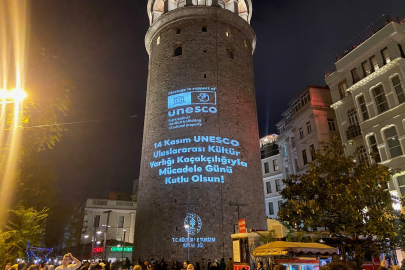 Galata Kulesi’ne yurtdışından getirilen kültürel mirasa ait görseller yansıtıldı