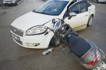 Otomobil ile motosiklet çarpıştı: 1 yaralı